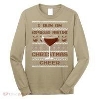 I Run On Espresso Martini And Christmas Cheer Ugly Sweater Long Sleeve Shirt thumb 0