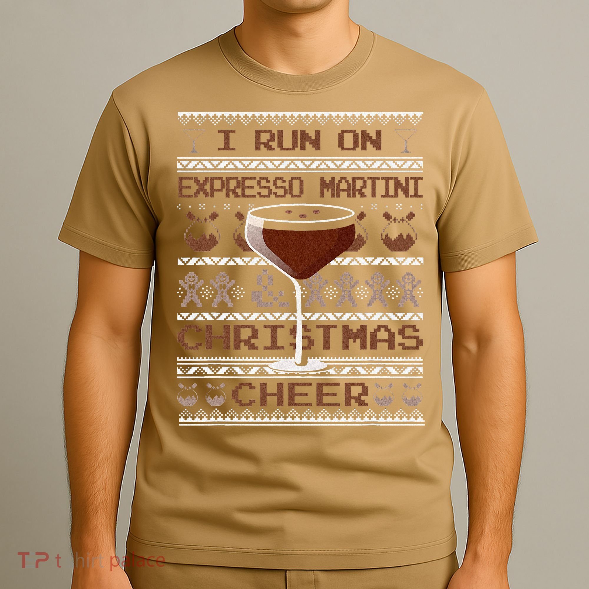 I Run On Espresso Martini And Christmas Cheer Ugly Sweater T-Shirt
