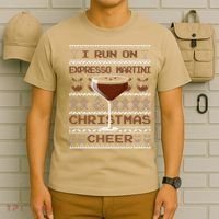 I Run On Espresso Martini And Christmas Cheer Ugly Sweater T-Shirt thumb 6