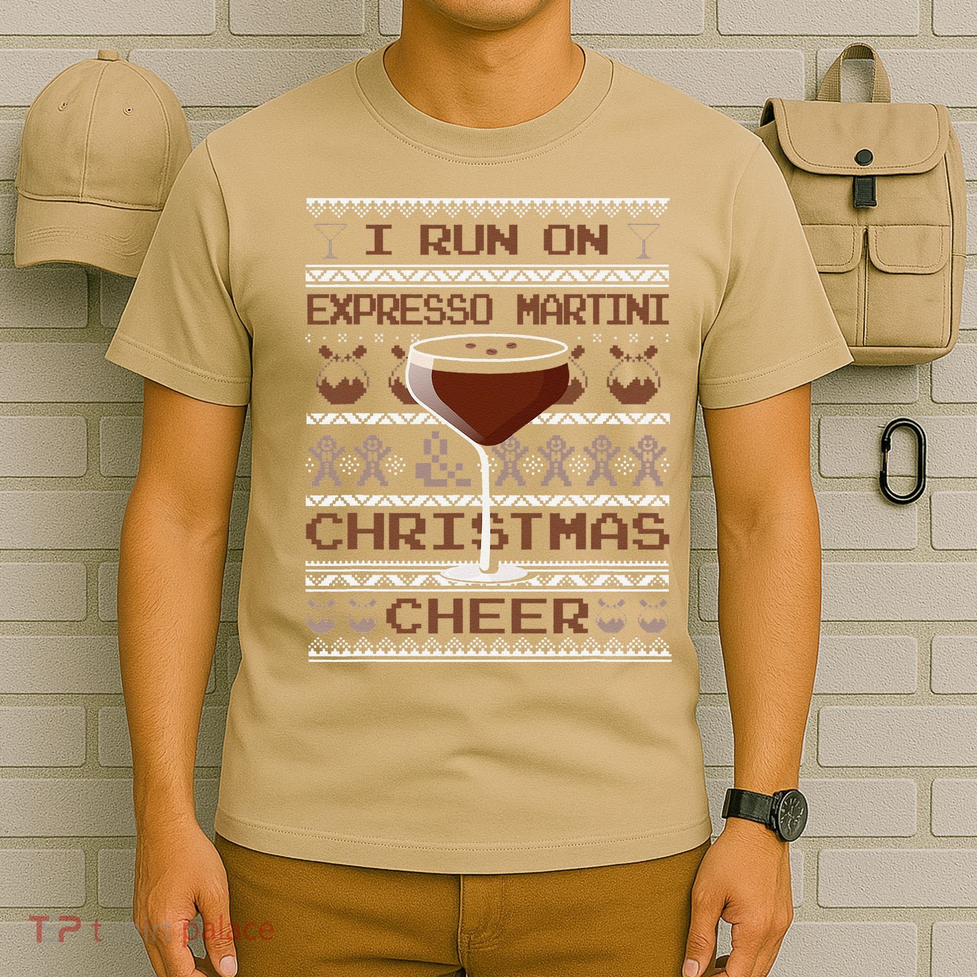 I Run On Espresso Martini And Christmas Cheer Ugly Sweater T-Shirt