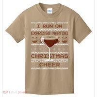 I Run On Espresso Martini And Christmas Cheer Ugly Sweater Kids T-Shirt thumb 0