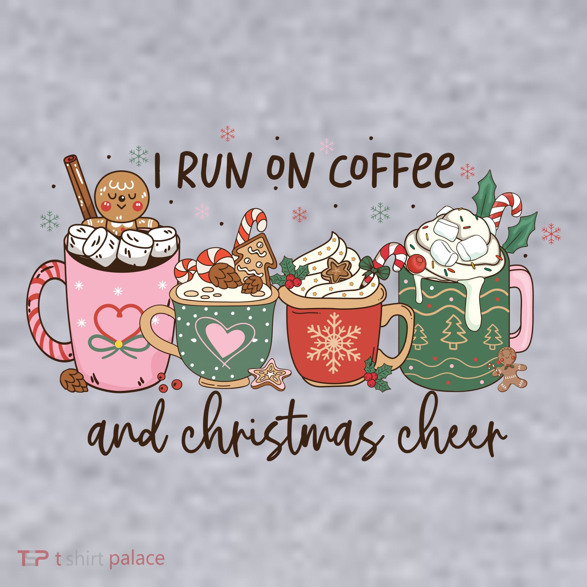 I Run On Coffee And Christmas Cheer Cute Holiday Women's Sweatshirt