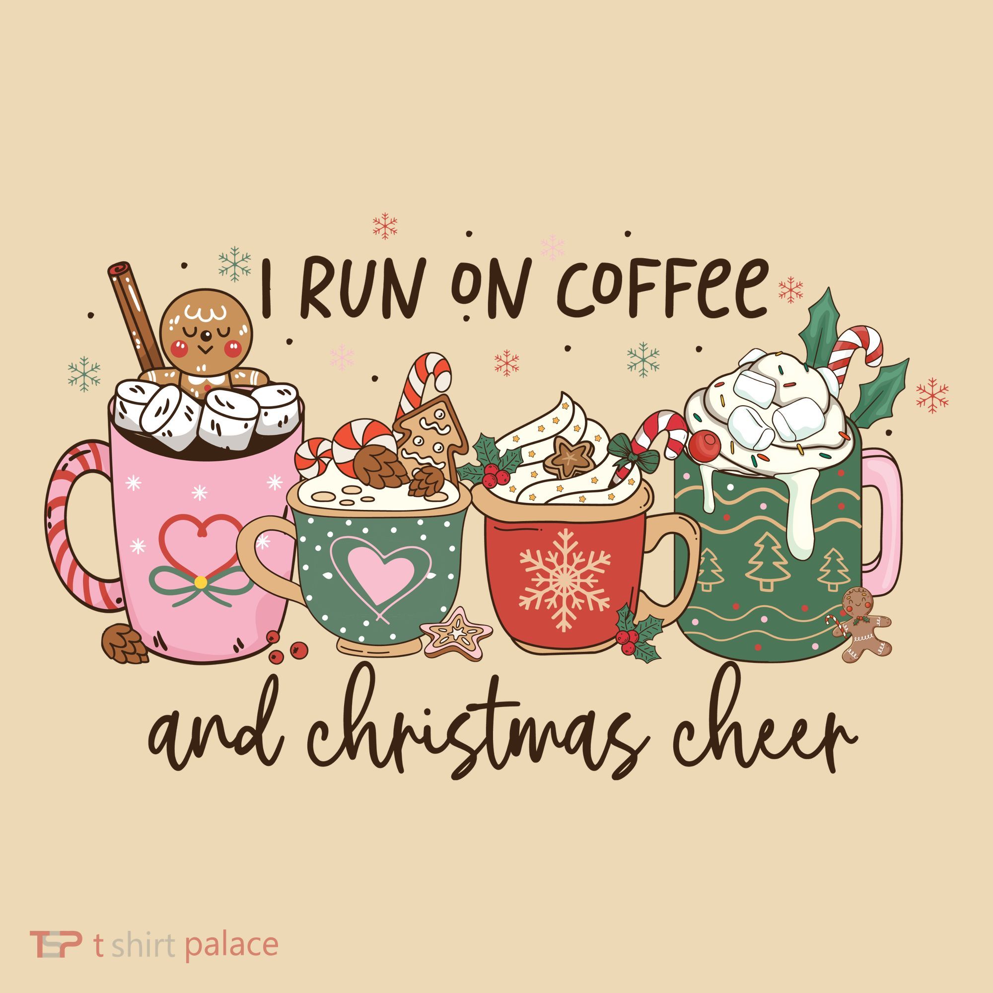 I Run On Coffee And Christmas Cheer Cute Holiday Tote Bag