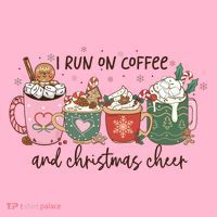 I Run On Coffee And Christmas Cheer Cute Holiday Coaster thumb 2