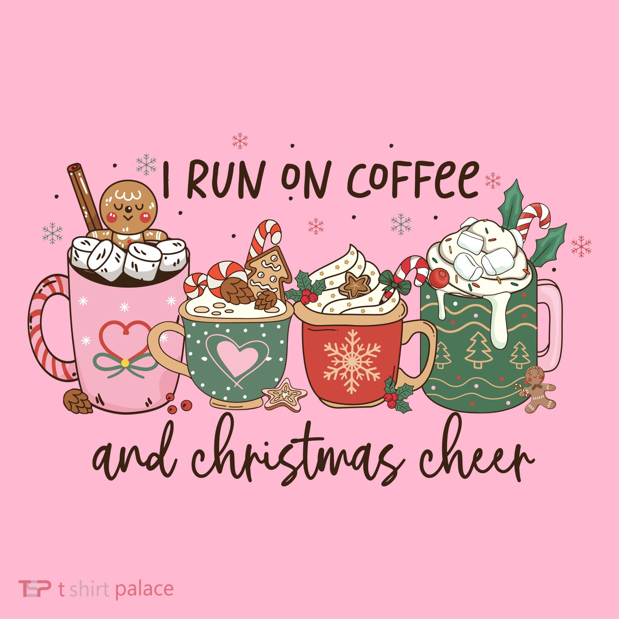 I Run On Coffee And Christmas Cheer Cute Holiday Coaster