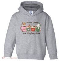 I Run On Coffee And Christmas Cheer Cute Holiday Toddler Hoodie thumb 0
