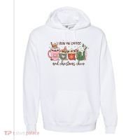 I Run On Coffee And Christmas Cheer Cute Holiday Comfort Colors Garment-Dyed Hooded Sweatshirt thumb 0