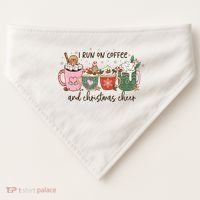 I Run On Coffee And Christmas Cheer Cute Holiday USA-Made Doggie Bandana thumb 0