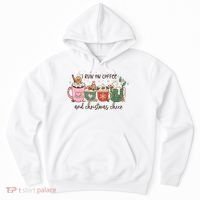 I Run On Coffee And Christmas Cheer Cute Holiday Hoodie thumb 0
