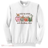 I Run On Coffee And Christmas Cheer Cute Holiday Sweatshirt thumb 0