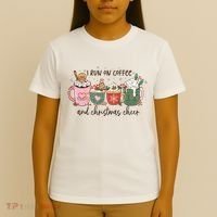 I Run On Coffee And Christmas Cheer Cute Holiday T-Shirt thumb 4