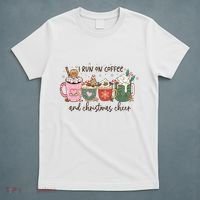 I Run On Coffee And Christmas Cheer Cute Holiday T-Shirt thumb 5
