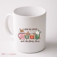 I Run On Coffee And Christmas Cheer Cute Holiday Coffee Mug thumb 0