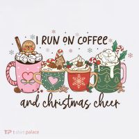 I Run On Coffee And Christmas Cheer Cute Holiday Women's Hoodie thumb 2