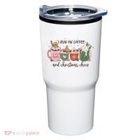 I Run On Coffee And Christmas Cheer Cute Holiday Tumbler thumb 0