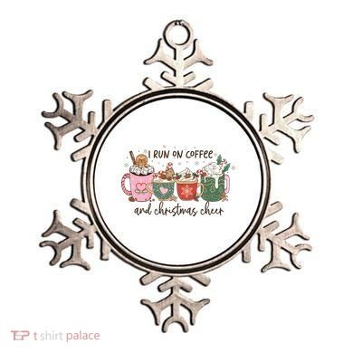 I Run On Coffee And Christmas Cheer Cute Holiday Ornament