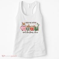 I Run On Coffee And Christmas Cheer Cute Holiday Women's Tank Top thumb 0