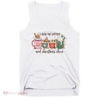 I Run On Coffee And Christmas Cheer Cute Holiday Tank Top thumb 0