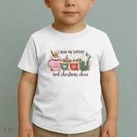 I Run On Coffee And Christmas Cheer Cute Holiday Toddler T-Shirt thumb 2
