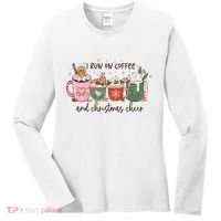 I Run On Coffee And Christmas Cheer Cute Holiday Women's Long Sleeve Shirt thumb 0