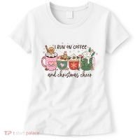 I Run On Coffee And Christmas Cheer Cute Holiday Women's T-Shirt thumb 0