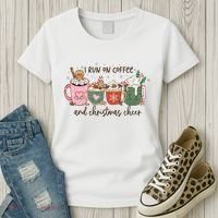 I Run On Coffee And Christmas Cheer Cute Holiday Women's T-Shirt thumb 3