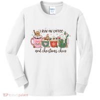 I Run On Coffee And Christmas Cheer Cute Holiday Kids Long Sleeve Shirt thumb 0