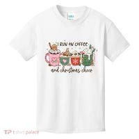 I Run On Coffee And Christmas Cheer Cute Holiday Kids T-Shirt thumb 0