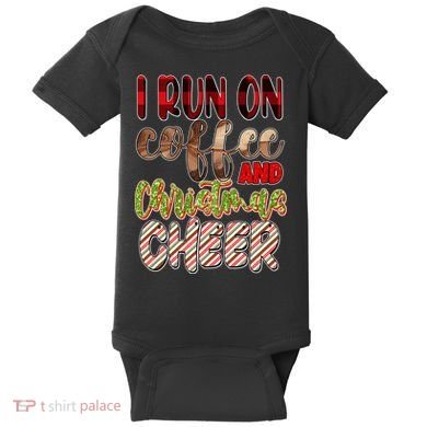 I Run On Coffee And Christmas Cheer Baby Bodysuit