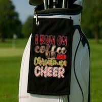 I Run On Coffee And Christmas Cheer Golf Towel thumb 2