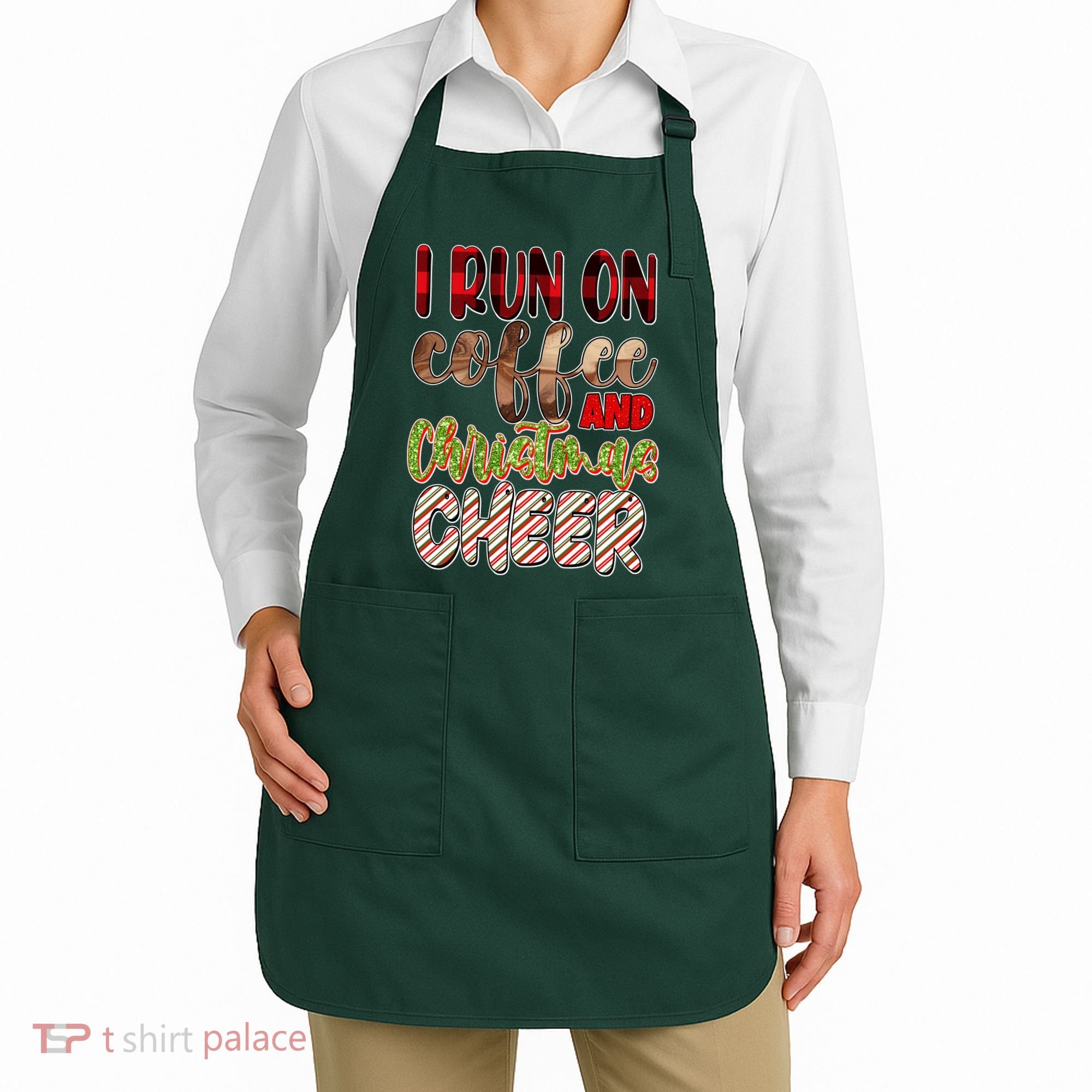 I Run On Coffee And Christmas Cheer Apron