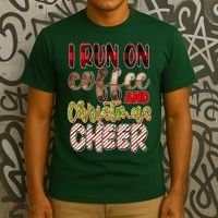 I Run On Coffee And Christmas Cheer T-Shirt thumb 3
