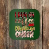 I Run On Coffee And Christmas Cheer Coaster thumb 0