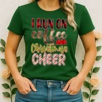 I Run On Coffee And Christmas Cheer Women's T-Shirt thumb 2