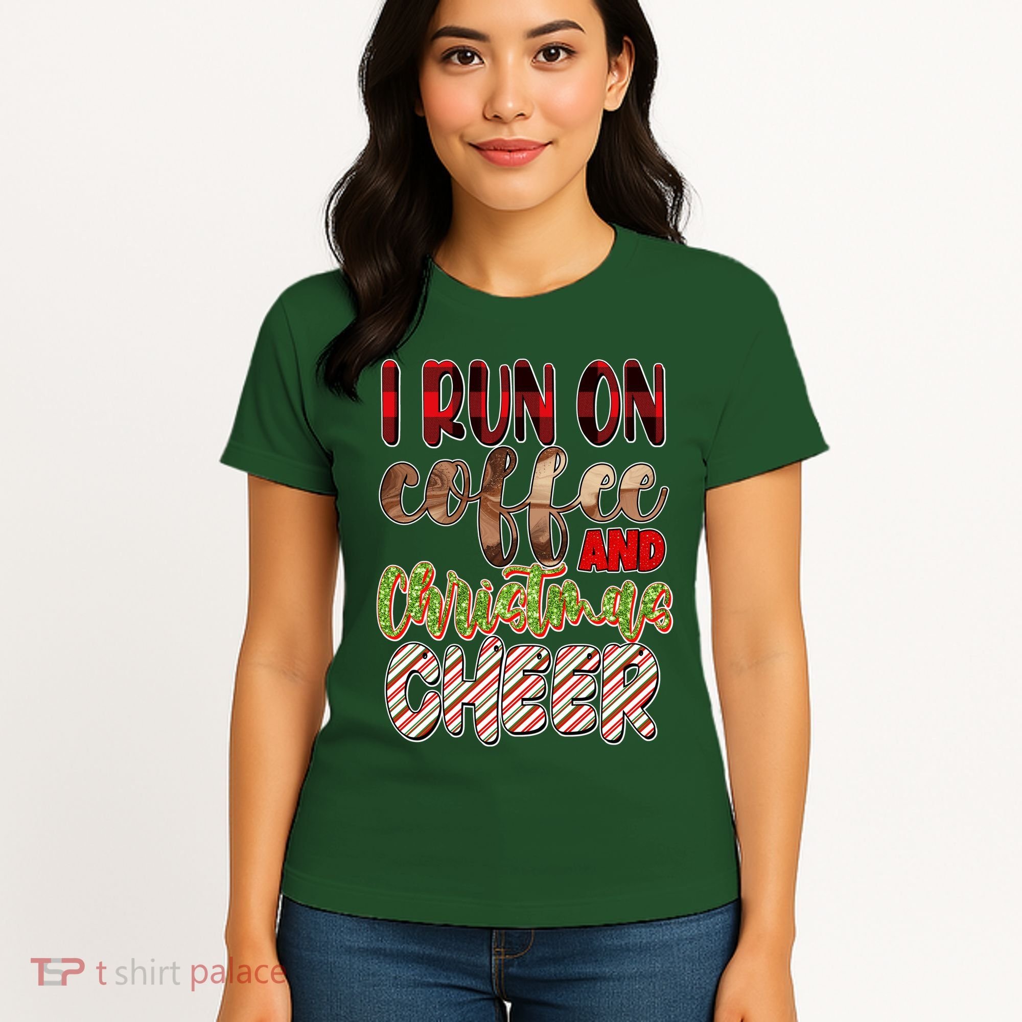 I Run On Coffee And Christmas Cheer Women's T-Shirt
