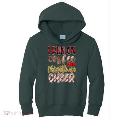 I Run On Coffee And Christmas Cheer Kids Hoodie
