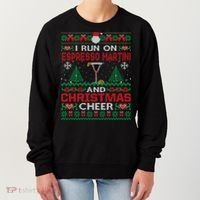 I Run On Espresso Martini And Christmas Cheer Ugly Sweater Gift Women's Sweatshirt thumb 0