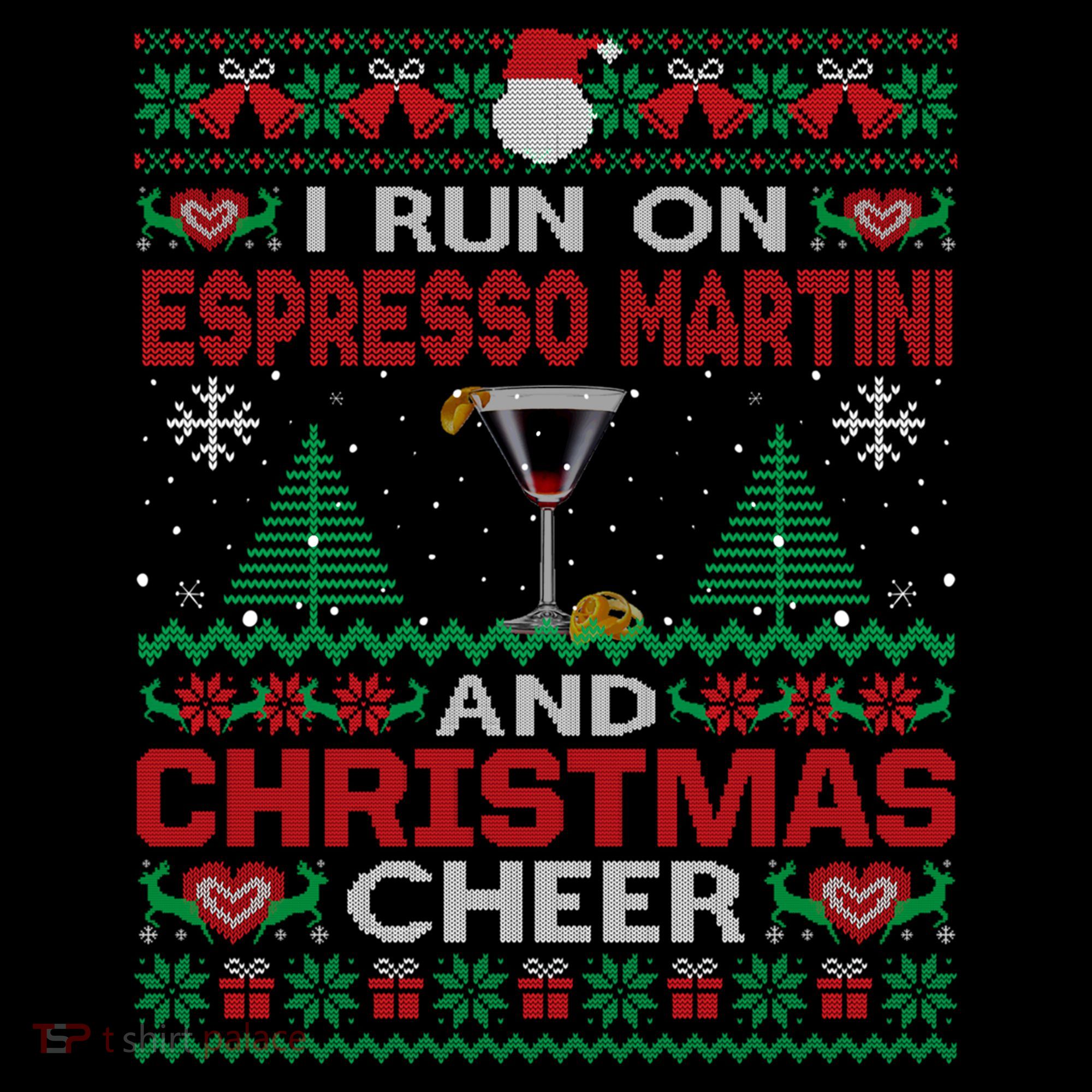 I Run On Espresso Martini And Christmas Cheer Ugly Sweater Gift Coffee Mug