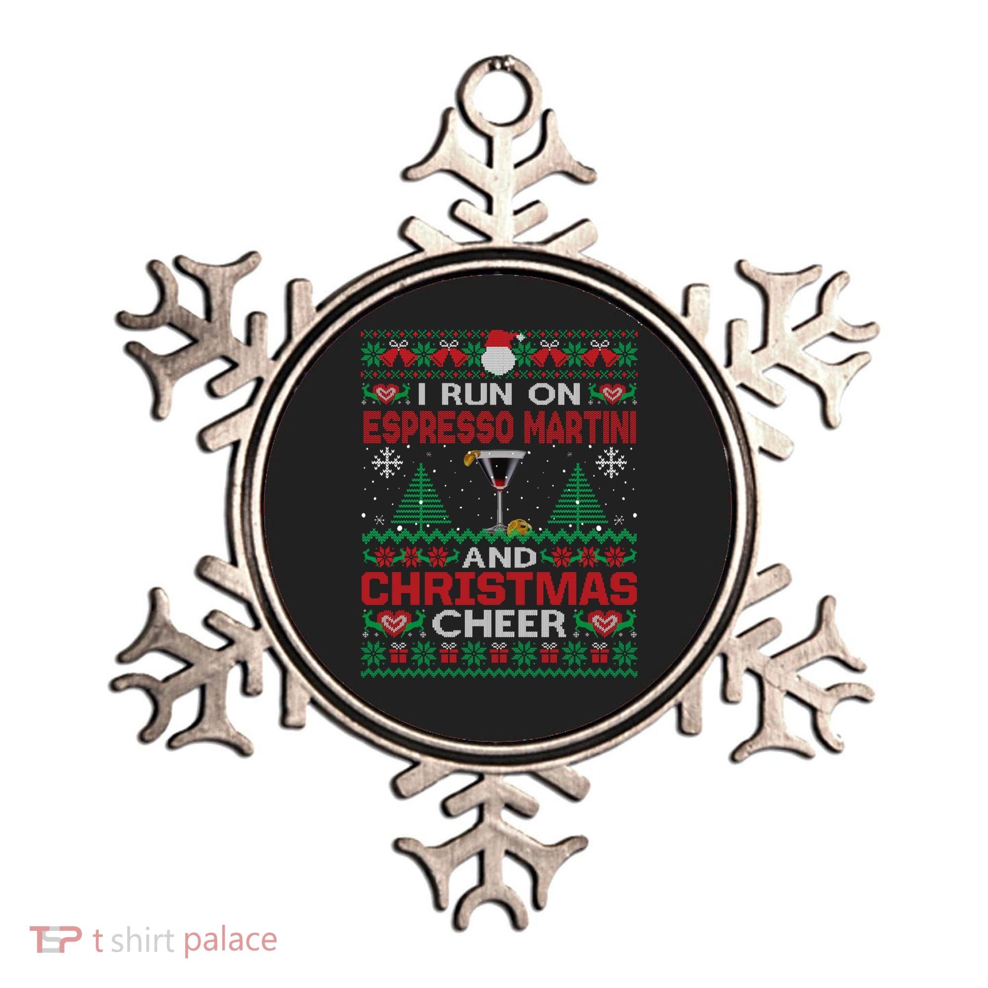 I Run On Espresso Martini And Christmas Cheer Ugly Sweater Gift Ornament