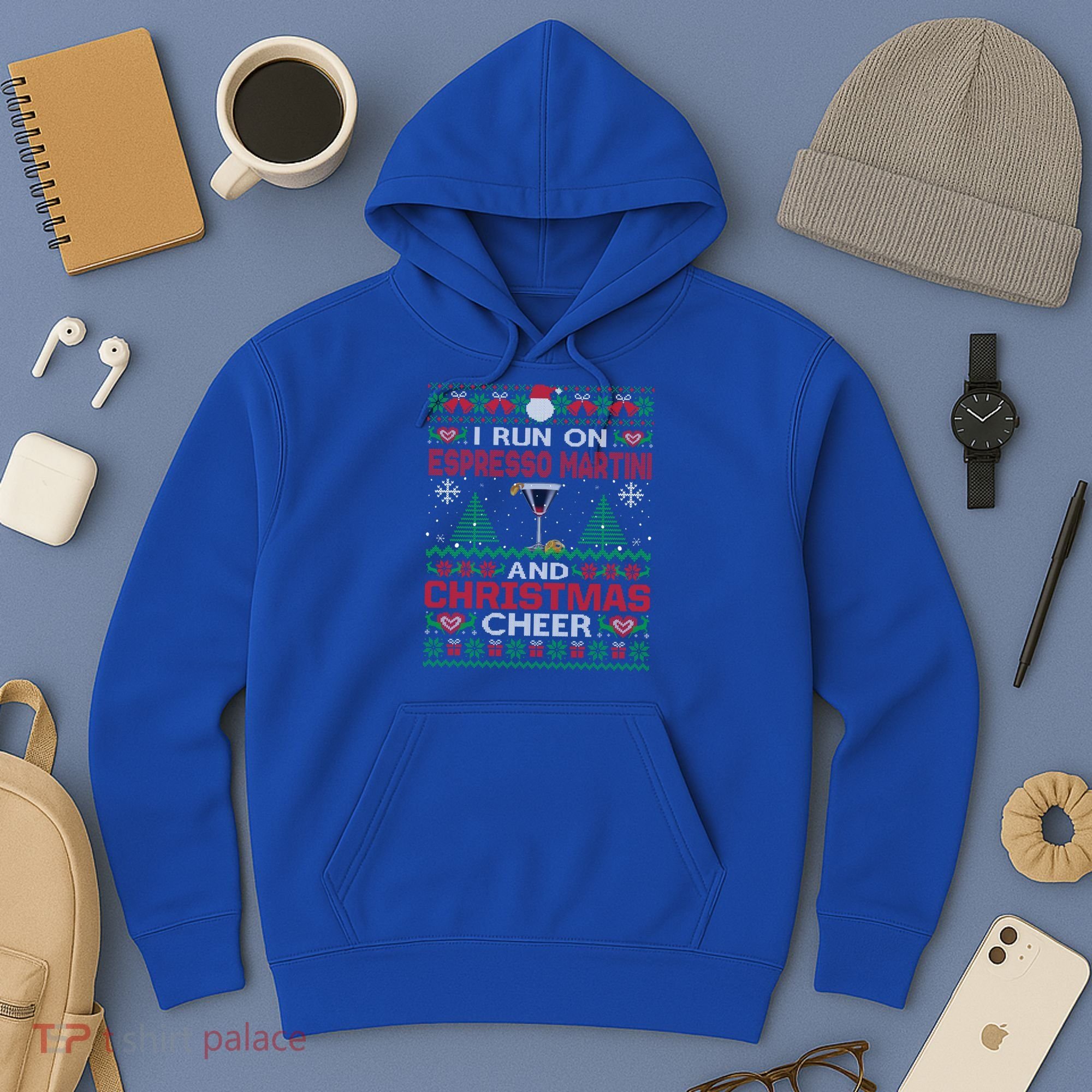 I Run On Espresso Martini And Christmas Cheer Ugly Sweater Gift Hoodie