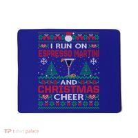 I Run On Espresso Martini And Christmas Cheer Ugly Sweater Gift Mousepad thumb 0
