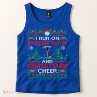 I Run On Espresso Martini And Christmas Cheer Ugly Sweater Gift Tank Top thumb 2