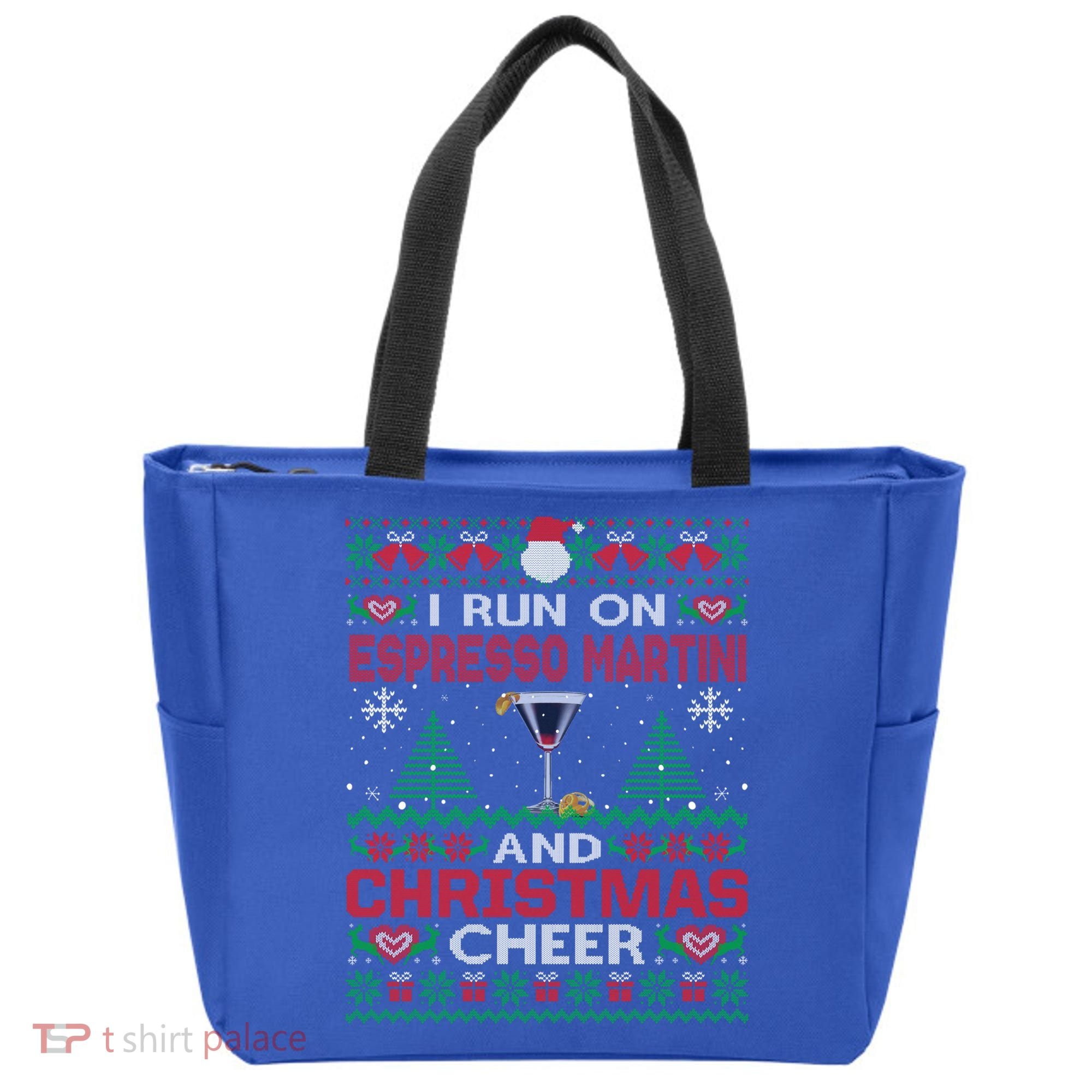 I Run On Espresso Martini And Christmas Cheer Ugly Sweater Gift Tote Bag