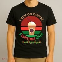 I Run On Coffee And Christmas Cheer T-Shirt thumb 3