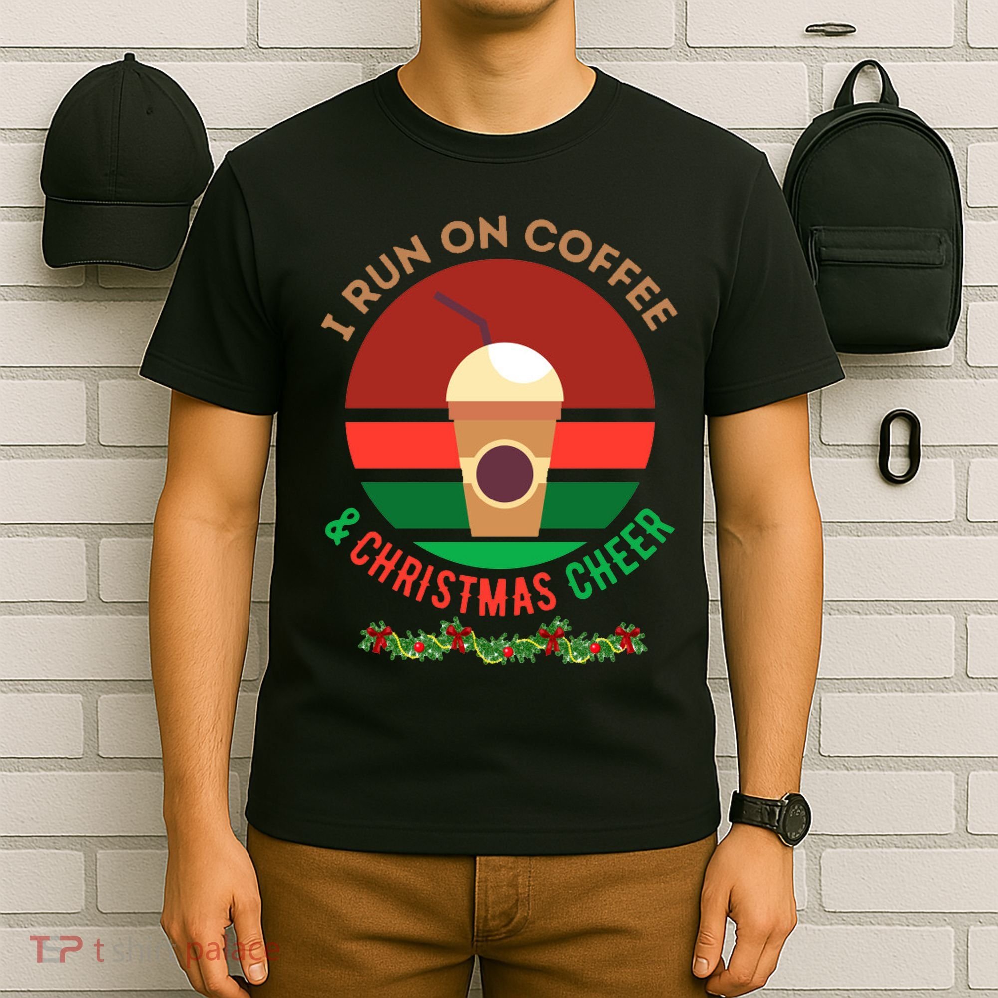 I Run On Coffee And Christmas Cheer T-Shirt