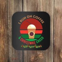 I Run On Coffee And Christmas Cheer Coaster thumb 0