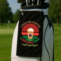 I Run On Coffee And Christmas Cheer Golf Towel thumb 2