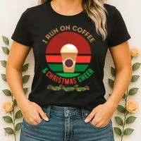 I Run On Coffee And Christmas Cheer Women's T-Shirt thumb 2