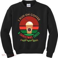 I Run On Coffee And Christmas Cheer Kids Sweatshirt thumb 0
