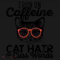I Run On Caffeine Cat Hair And Cuss Words Coffee Ornament thumb 1